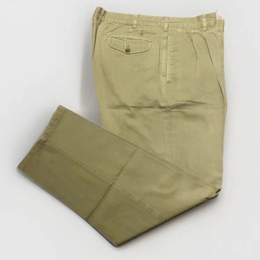 Vintage Nordstorm Norsport Mens 100% Cotton Pleated Soft Green Size 40x34 Pants